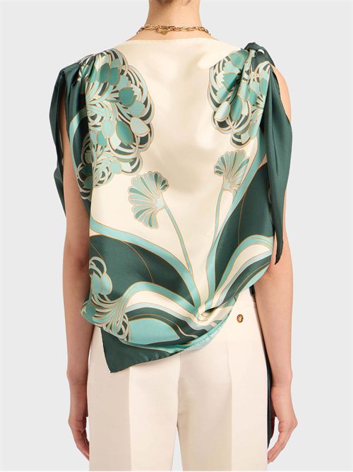 Silk twill foulard top with print LA DOUBLE J | SCA0096SIL029BTU01GR11